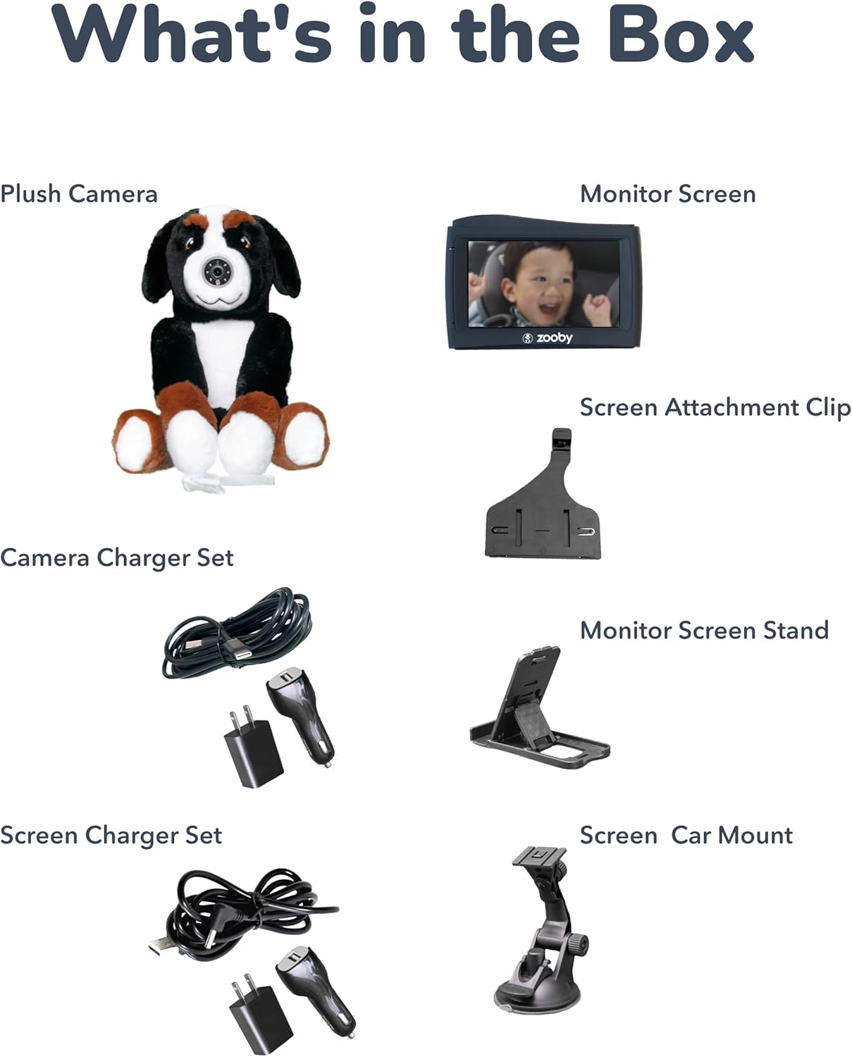 zooby Car Baby Monitor Helps Reduce Distracted Driving! Our Cuddly Plush Monitor That Babies Love Serves as a Soothing Companion for Baby so You Can Drive with Complete Peace of Mind - Cooper Canine