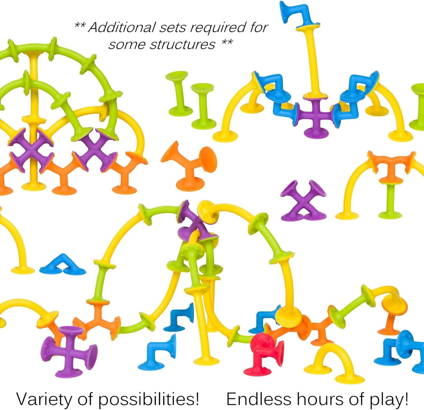 Froogly - 25 Piece Suction Toys | Montessori Bath Construction Building Set Silicone Preschool Daycare Shower Travel for Kids Toddlers Boys Girls Ages 3 4 5 6 Year Old