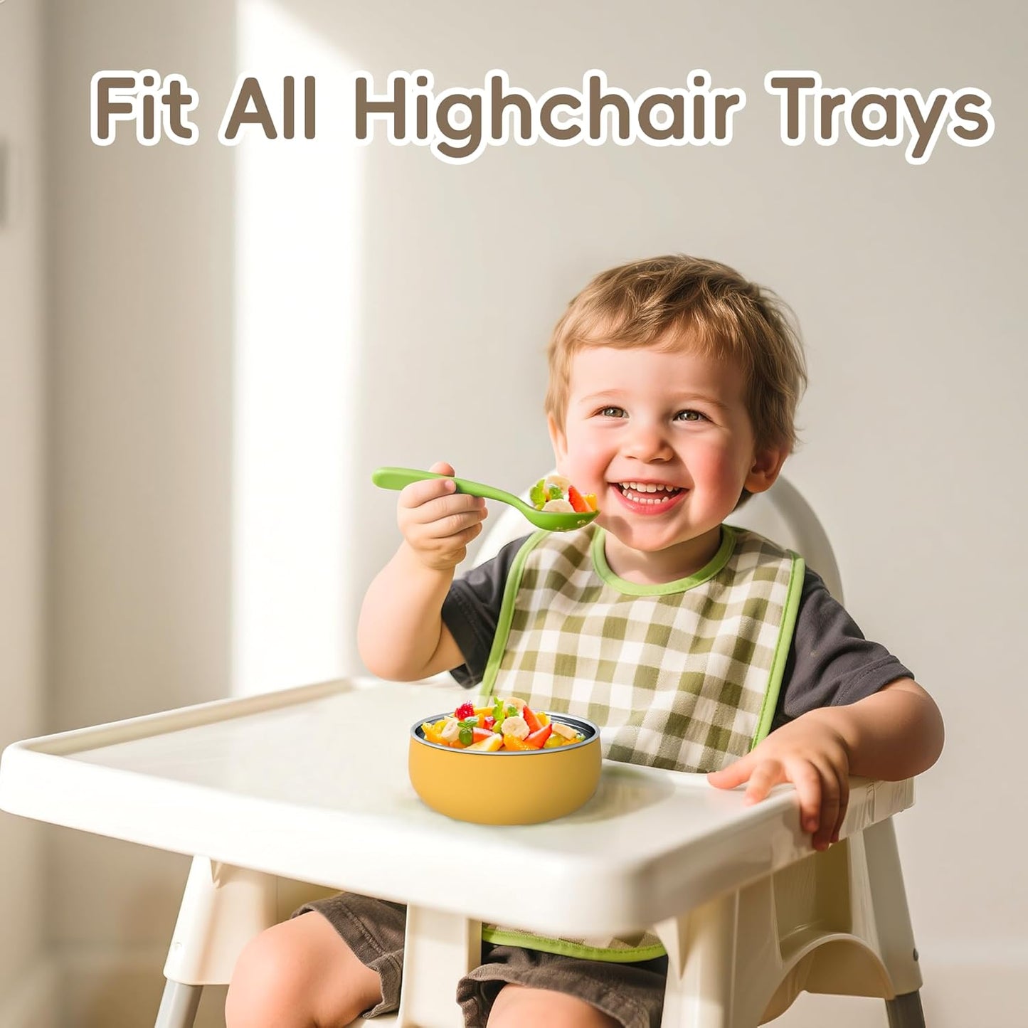 Bella’s Friends Stainless Steel Baby Bowls with Silicone Sleeve 3 Pack, 4.3” for Toddlers Kids Feeding, Non-Slip, Non-Toxic, Mess-Free, Dishwasher Safe, Fit High Chair Size,pink mint green light green