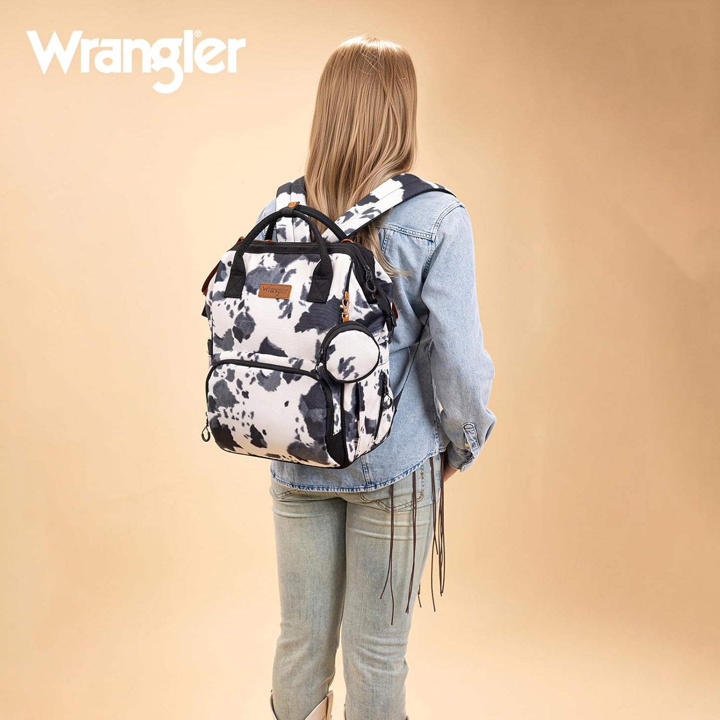 Montana West Wrangler Diaper Bag Backpacks Western Backpack Purses Multi-function Baby Bags for Mom with Waterproof Changing Pad & Pacifier Case