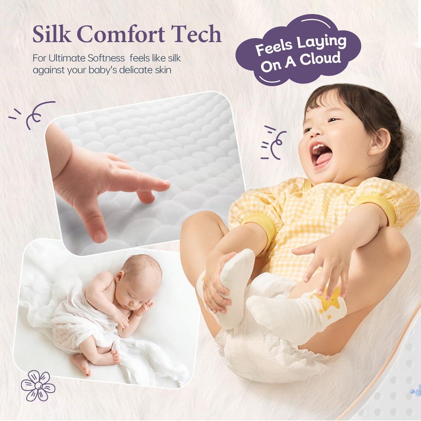 Baby Nappies - Size 3 (6-11kg / 13-24 lbs), 6 Pack of 7 Nappies (42 Total), Ultra Soft, Super Absorbent, Disposable Baby Diapers