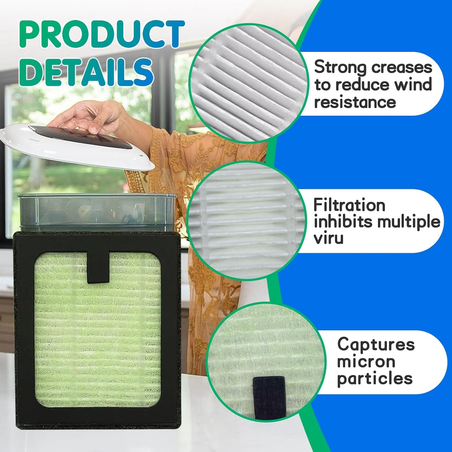 4Pack HEPA Filter Replacement for Baby Brezza Bottle Dryer Advanced