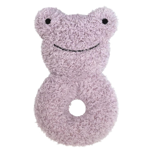 Baby Frog Soft Rattle Toy, Plush Frog Infant Shaker Rattle Easy-Grasp Stuffed Animal Toy, Gifts for Newborns Babies Toddlers Boys Girls, Purple, 6 Inches