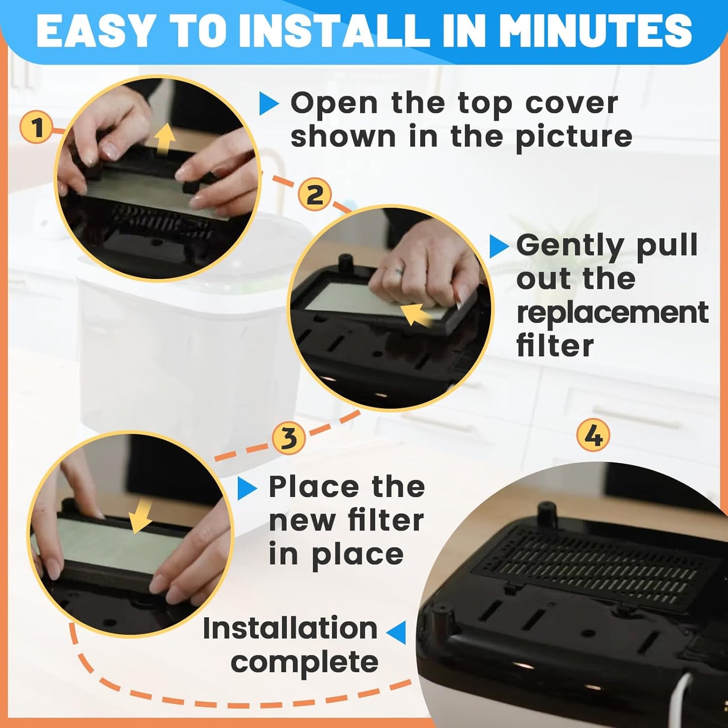 4 Pack HEPA Filter Replacement Compatible with Dr. Brown's Dryer - Dryer Advanced Filter for Baby Bottles and Pacifiers