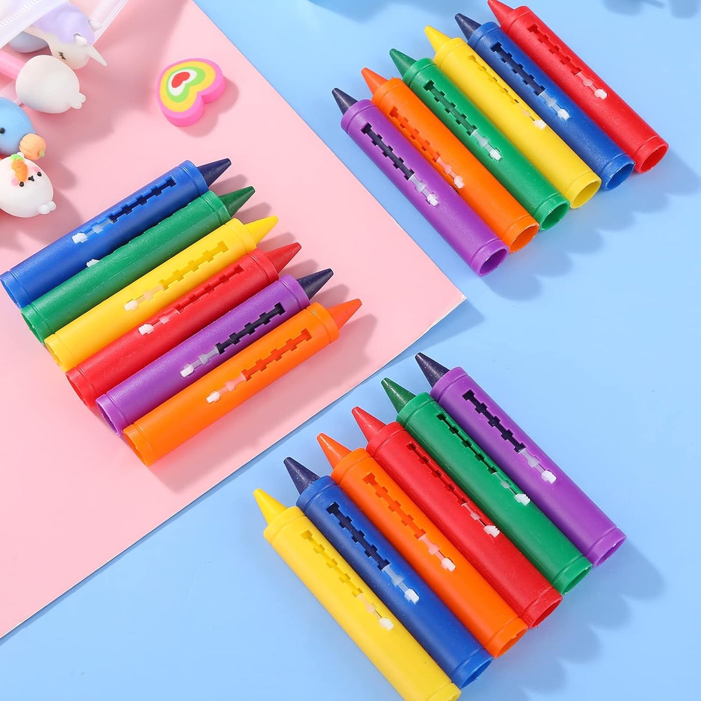 Crtiin 18 Pieces Bath Bathtub Crayons Washable Easy Clean Bathtime Crayons Colorful Bathtub Shower Markers Toys Bath Paint for Toddlers Kids