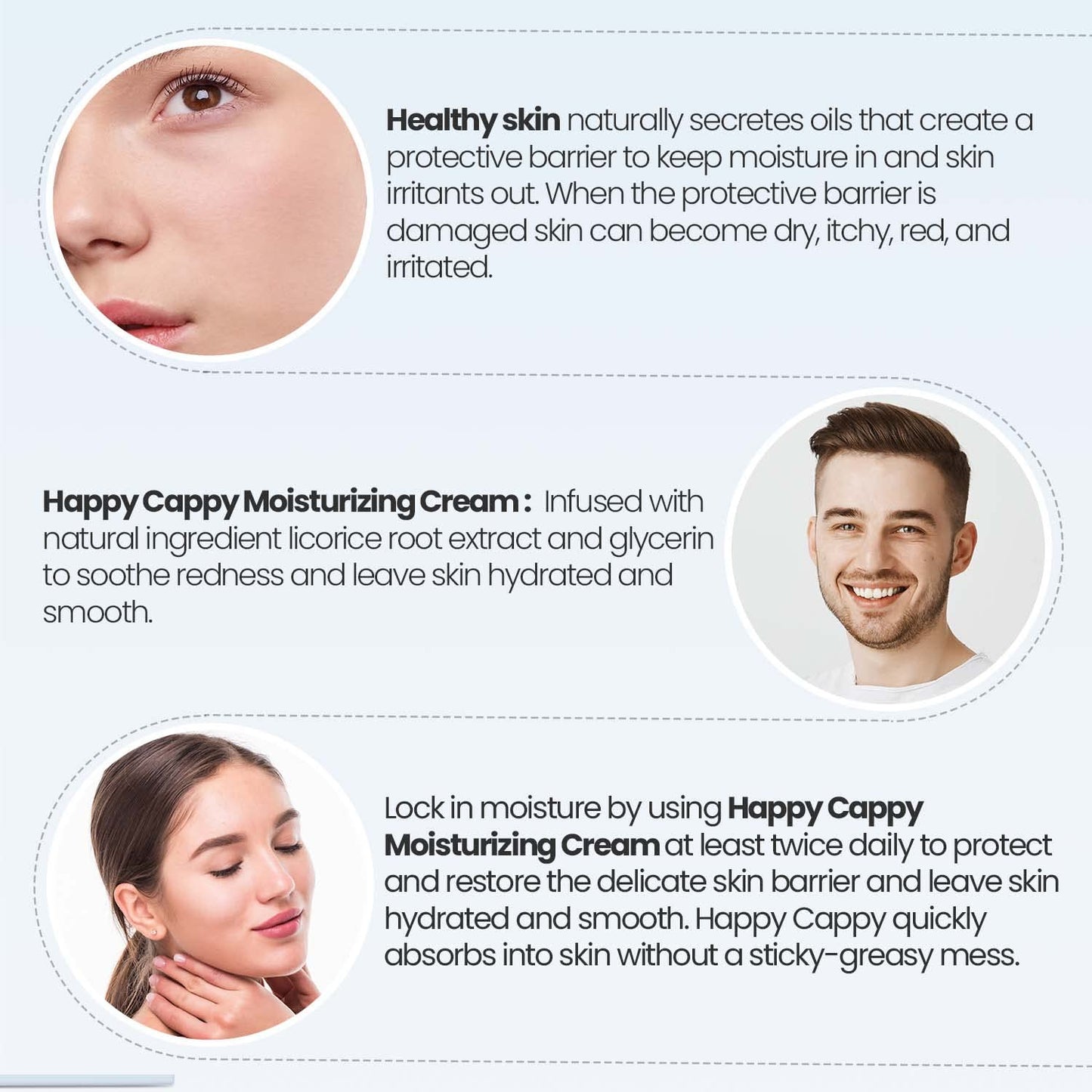 Happy Cappy Dr. Eddie's Moisturizing Cream - Baby Eczema Cream, Eczema Lotion for Kids, Pediatrician-Formulated, Gentle, Paraben Free, Hypoallergenic, Soothes Dry Skin - 6 Fl Oz (Pack of 2)