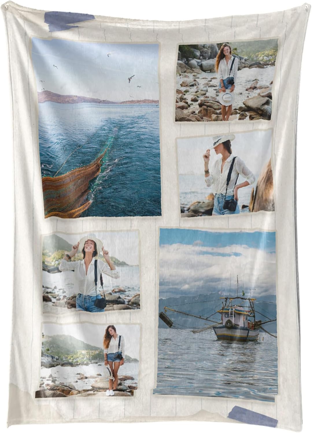 Personalized Photos Blanket Custom Flannel Blanket with Picture Text Customizable Blankets for Birthday Gift, 40 * 50in
