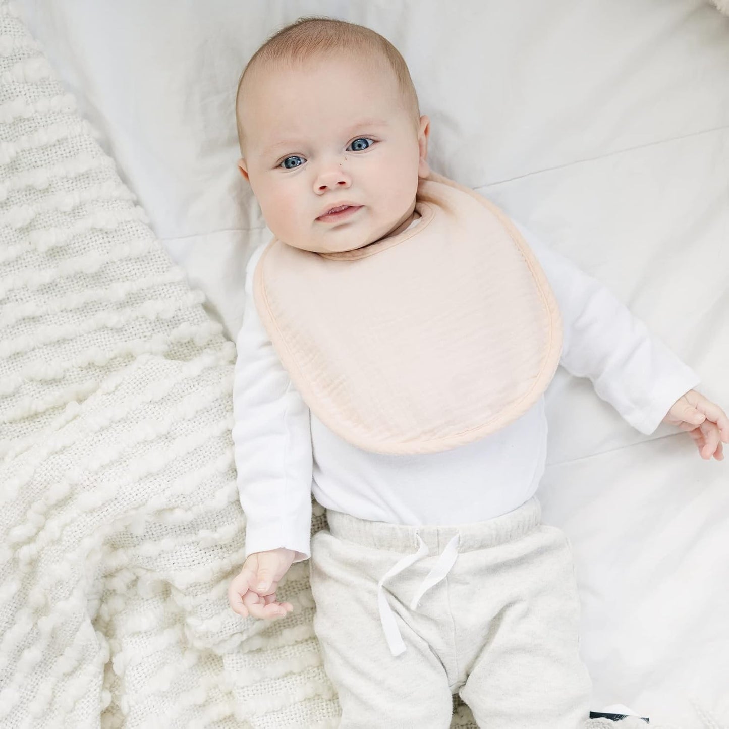 Konssy Muslin Baby Bibs 8 Pack Baby Bandana Drool Bibs Cotton for Unisex Boys and Girls, Soft Absorbent Set for Teething and Drooling