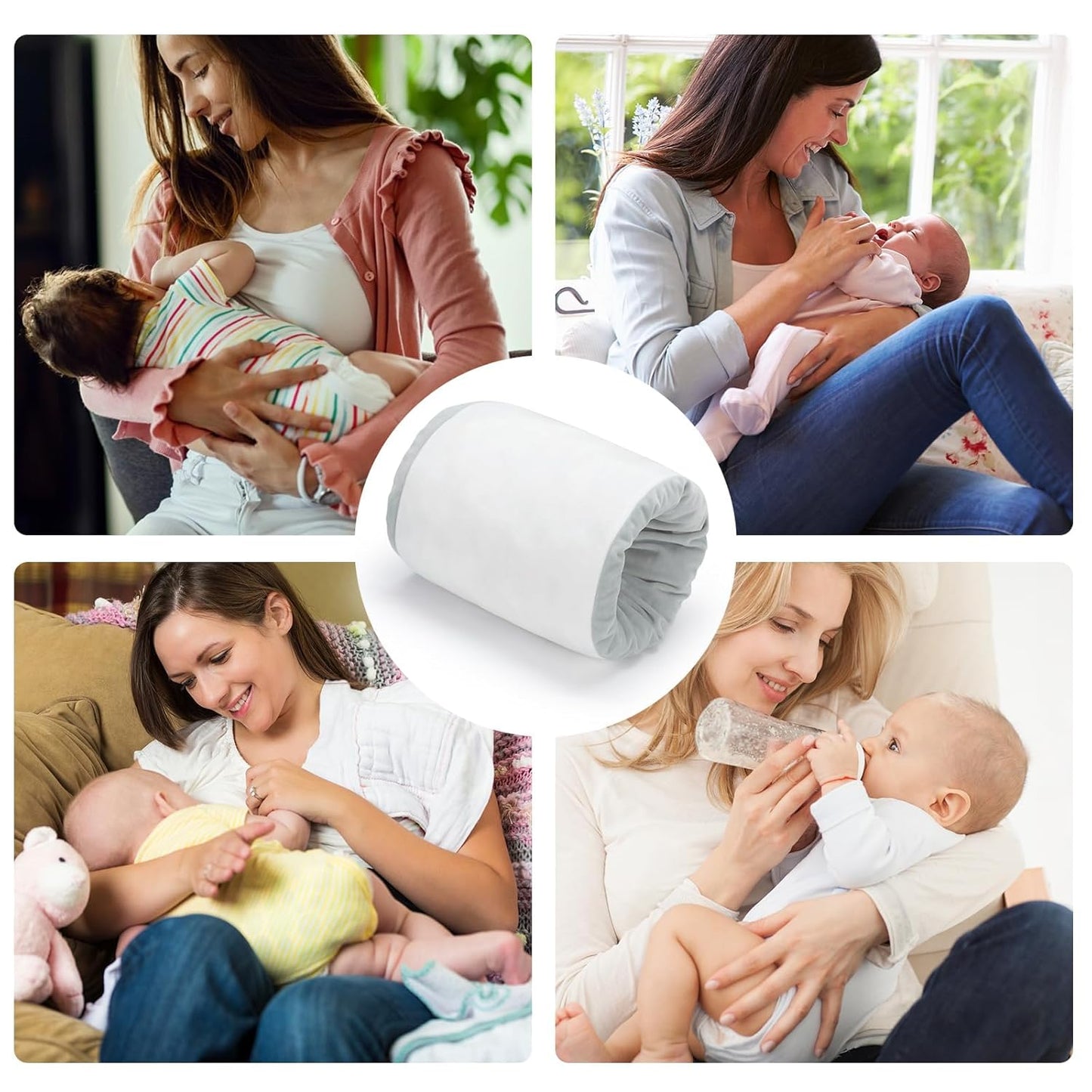 KAKIBLIN Baby Feeding Arm Pillow,Baby Nursing Arm Breastfeeding Pillows Support for Newborn Mom and Babies,Portable and Washable,Ergonomic Nursing arm Pillow for Feeding Newborn(Gray)