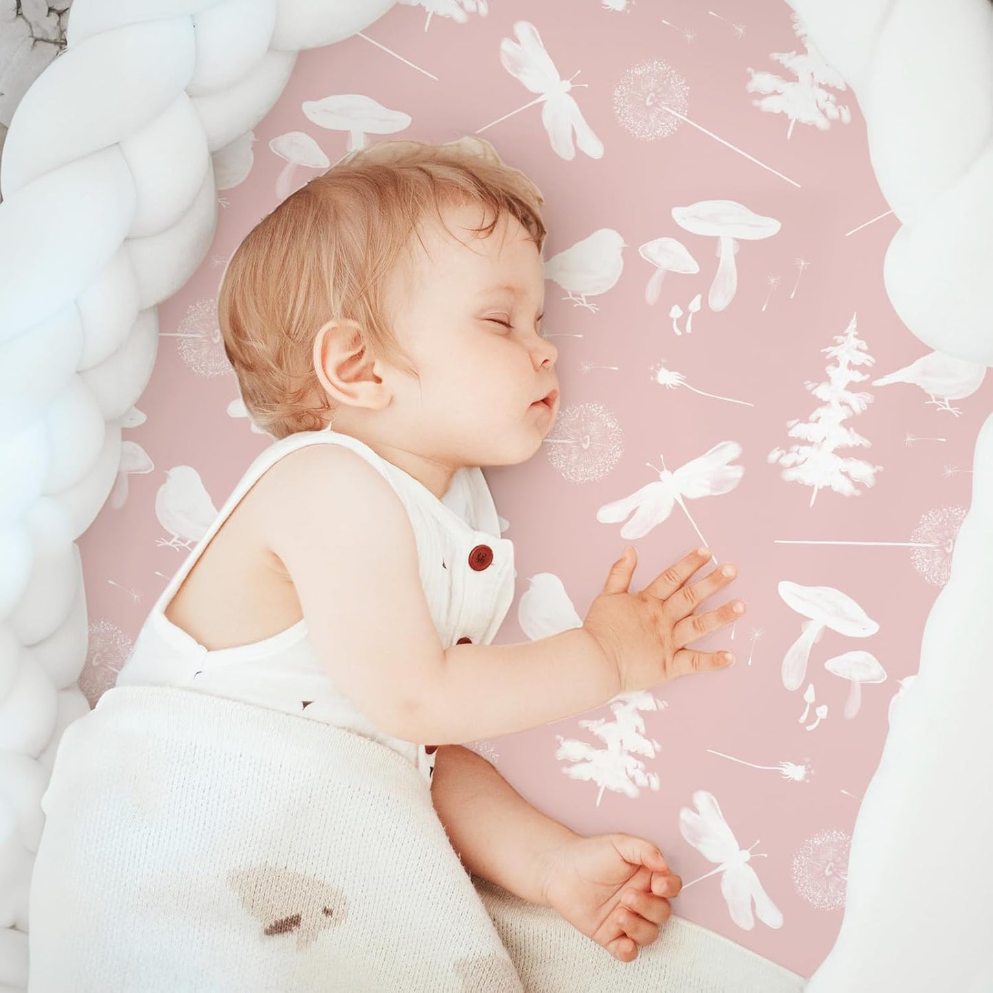 3-Pack Organic Bassinet Sheets for Girls Stretch, Soft Cozy Fitted Bassinet Mattress Sheet (32" x 16") Universal Fit for Hourglass, Oval, & Rectangle Mattresses Pink Butterfly