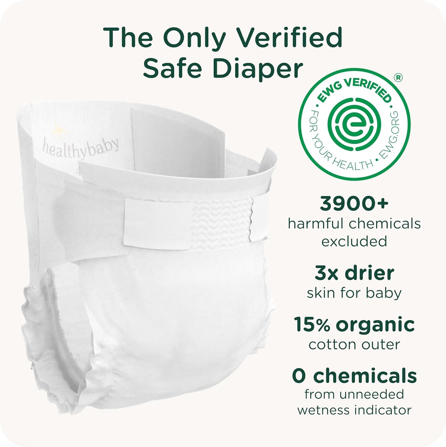 Our Diapers | EWG Verified Safe & Plant-Based Diapers | Leak Protection | Soft Organic Cotton Shell | Chlorine-Free Diaper for Sensitive Skin | Size 5 (27-35 lbs) 30 Count