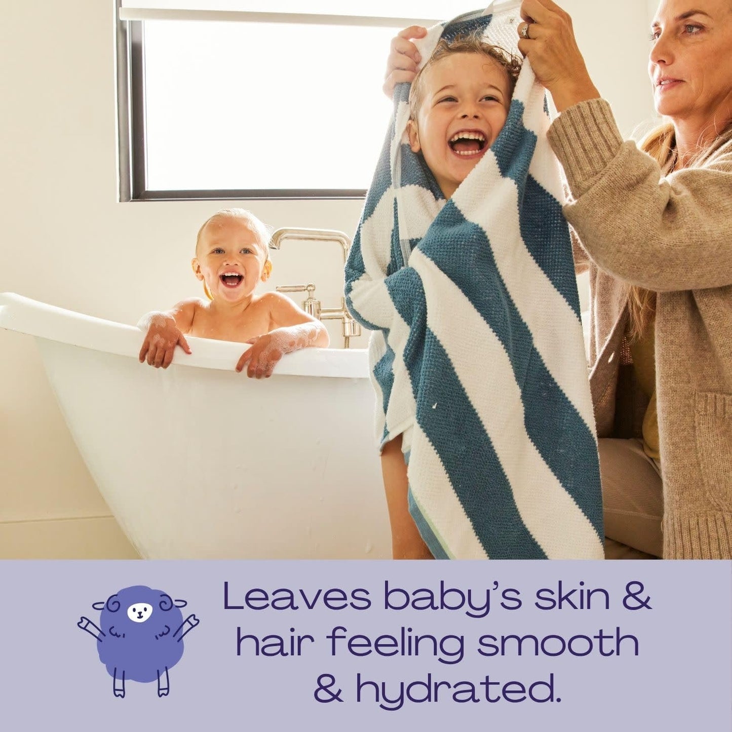 Hello Bello Ultra-Hydrating Baby Shampoo & Body Wash, Soft Lavender Scent, Tear Free & Safe for Sensitive Skin, Dermatologist Tested & Pediatrician Approved, 10oz Bottle