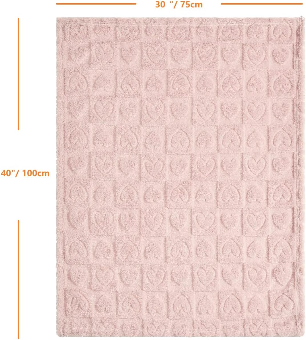 CREVENT 30"X40" Cozy Soft Warm Sherpa Baby Blanket for Girls Boys, Newborn Essentials for Infant, Baby Shower Receiving Gift - Pink Heart 75X100cm