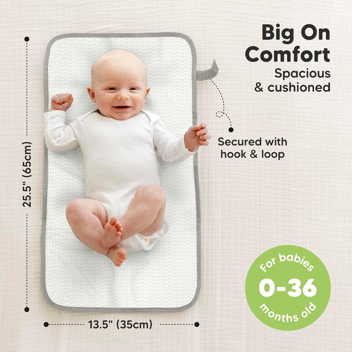 KeaBabies Portable Diaper Changing Pad, Easy Wipe Clean - Foldable Waterproof Baby Changing Mat for Diaper Bag, Compact, Lightweight, 25x13 Newborn, Infant, Baby Changer Travel Essential (Prism)