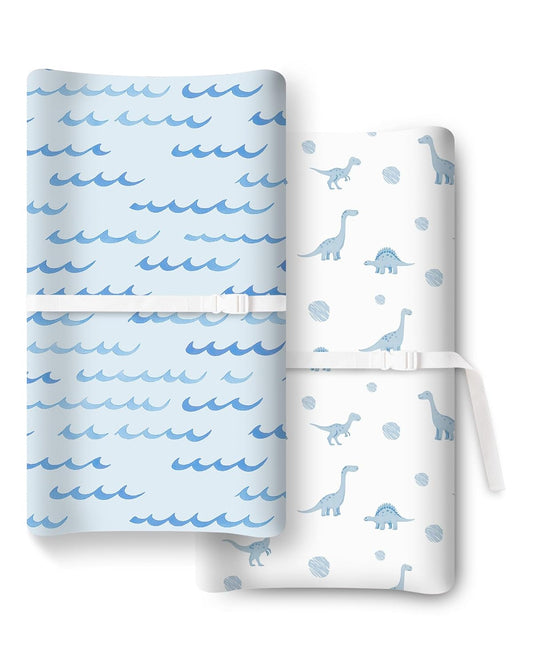 Baby Changing Pad Cover for Girls Boys, Baby Diaper Change Table Pad Covers, Fits Standard Changing Tables, 2 Pack