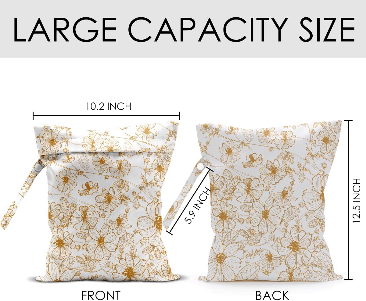 Wet Bag for Swimsuit Pool Travel Baby Cloth Diapers Dirty Yoga Gym Clothes Beach Bags Summer Gifts for Women Men Beach Vacation Essentials Sunflower Waterproof Wet Dry Bag Travel Laundry Bags