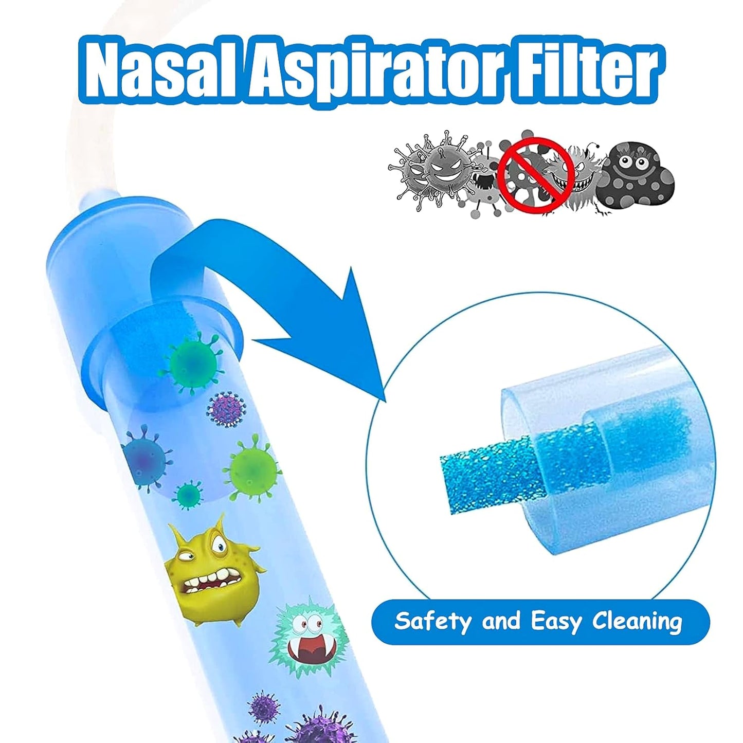 200-Pack of Premium Nasal Aspirator Hygiene Sponges, Replacement for Nosefrida Nasal Aspirator Filters, BPA, Phthalate & Latex-Free (200 Count +Tweezer)