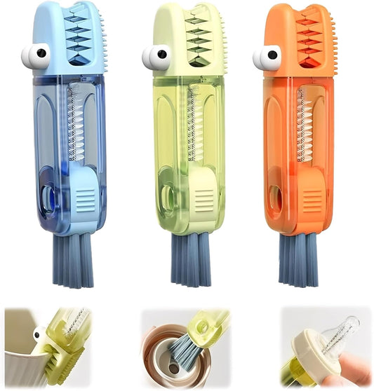 3 in 1 Cup Lid Cleaning Brush, 2025 Upgraded Multifunctional Insulation Bottle Cleaning Tools, Portable Crevice Cleaning Brush Set for Baby Bottle Gap Tight Spaces (#2 Mix)