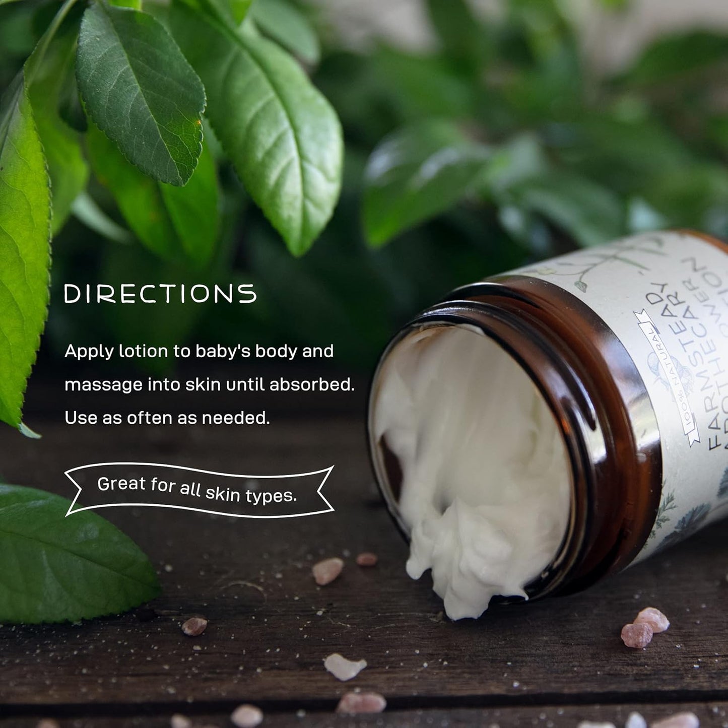 Farmstead Apothecary Baby Lotion- 100% Plant based & Organic- Wildflower 6 oz