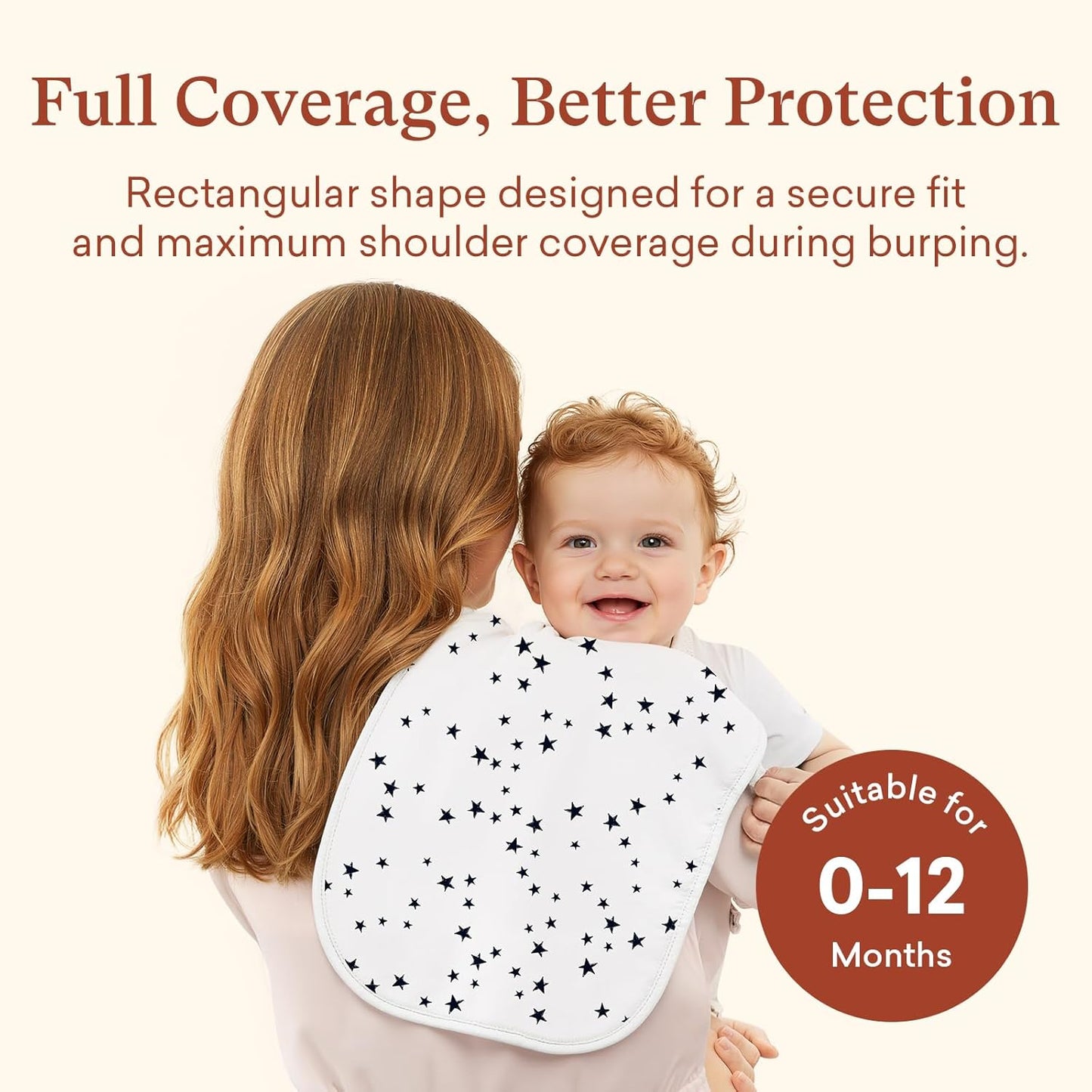 Premium 8-Pack Waterproof Baby Burp Cloths, Extra Large 13"X26" Soft Absorbent Burping Clothes for Newborns and Infants, Baby Shower Boys Girls