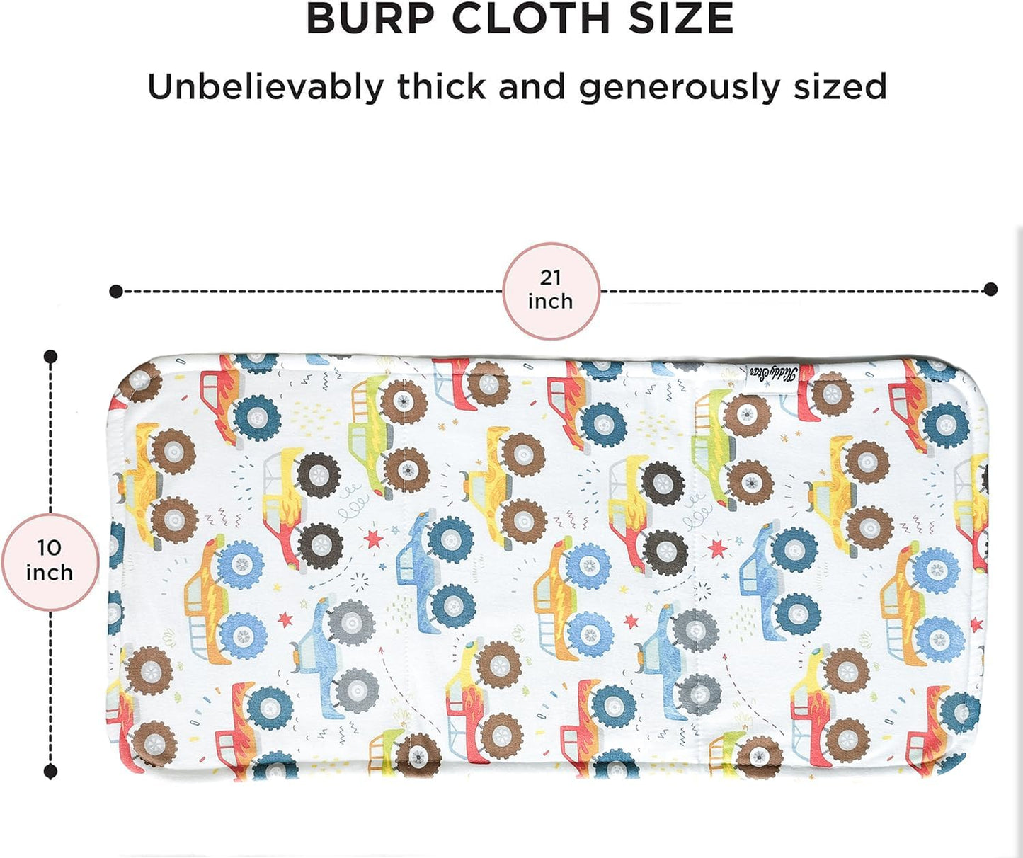 5-Pack Organic Cotton Burp Cloths – Large, Ultra-Soft 3-Layer Towels for Burping, Shoulder & Hand Use, Highly Absorbent