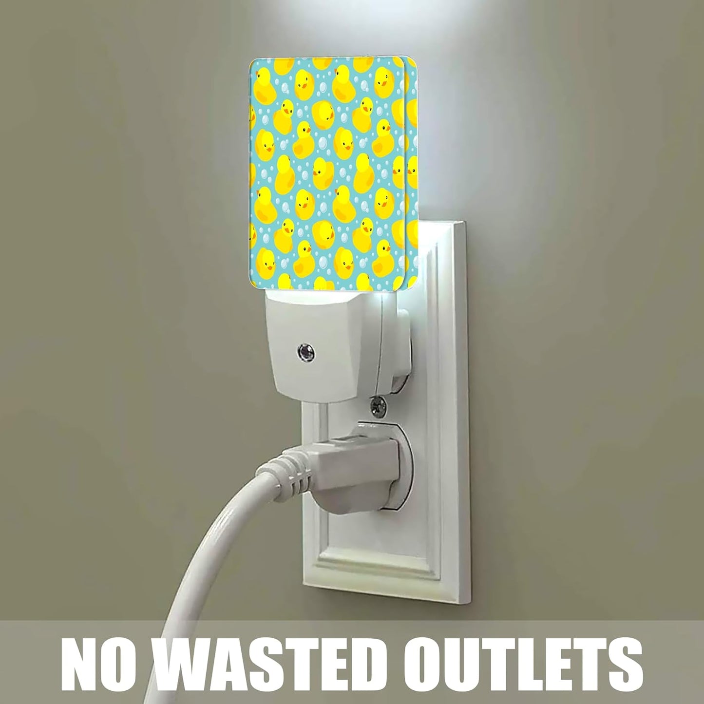 Yellow Rubber Ducks Night Light, Dusk to Dawn Smart Sensor Nightlight for Bedroom Bathroom Kitchen Hallway Stairs Hallway, Plug-in, Energy Efficient Decor Desk Lamp Gifts