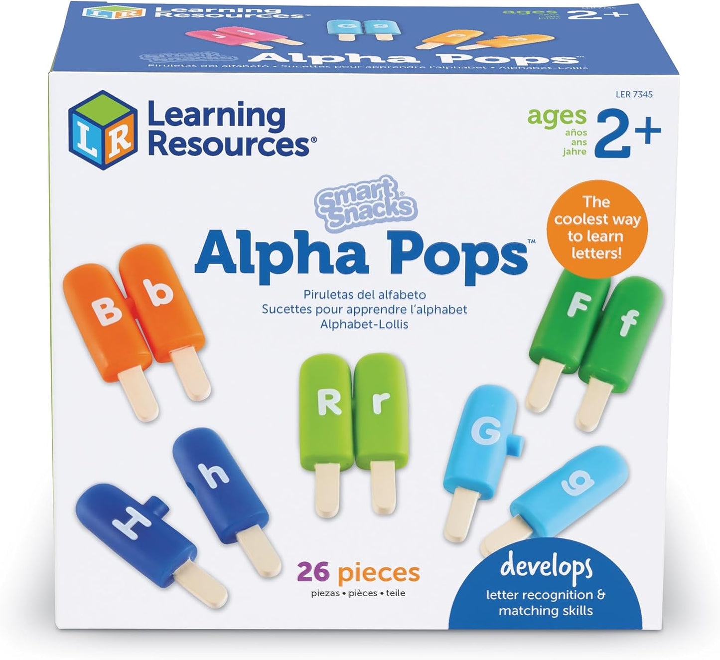 Learning Resources Smart Snacks Alpha Pops, 26 Pieces, Age 2+, Toys for Toddlers, Toddler Alphabet, Learning ABC, Learning Toys, Stocking Stuffers for Kids