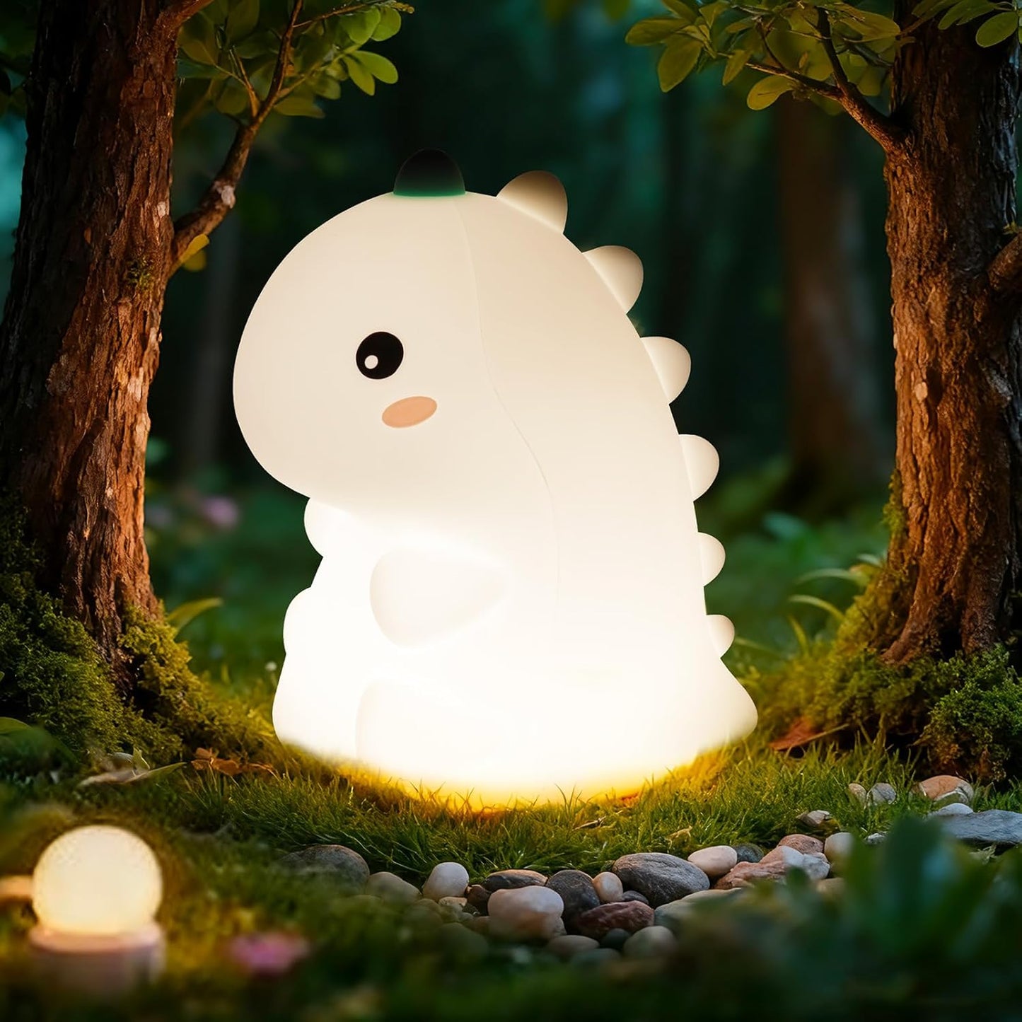 Dinosaur Night Light for Kids, Silicone Nursery LED Night Lamp with 30-Min Timer & 3 Levels Dimmable & Touch Sensor, Rechargeable Bedroom Nightlight for Mom's Night Helper