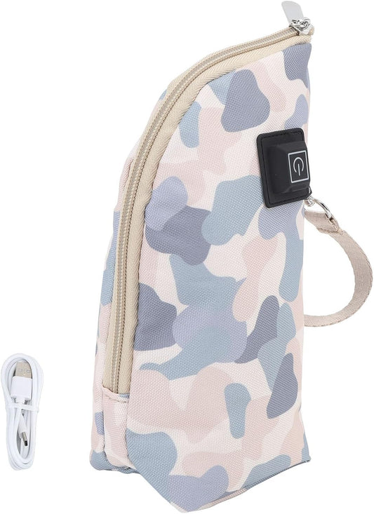Portable Travel Baby Bottle Warmer, USB Milk Warmer Bag with 3 Temperature Settings, Constant Temperature Heat Keeper, Fits Most Bottles, for Home, Car, Hiking, Shopping