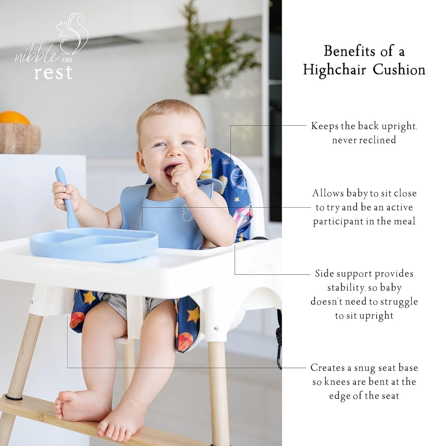 Nibble and Rest Highchair Insert Cover, Compatible for IKEA Antilop Highchair, High Chair Accessories Stain-Proof and Wipeable Insert Cover (Cushion NOT Included)(Dinosurdays)