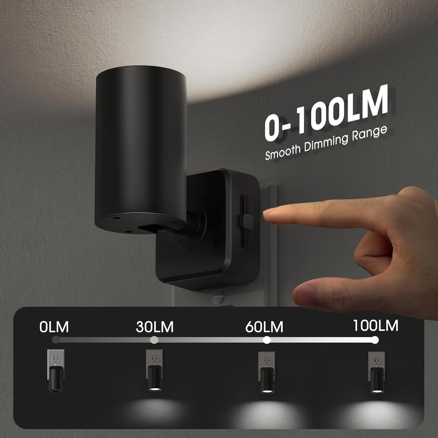 Night Lights Plug into Wall, 320° Rotating Night Light Plug in, Dusk to Dawn Sensor Dimmable Nightlight, Daylight White, 1W Led Night Light for Bedroom, Spot Light, Kids Room, Stair