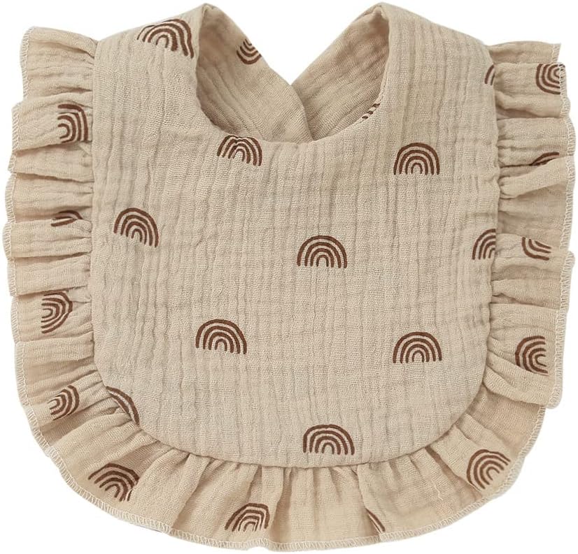 4 PACK Solid Muslin Baby Drool Bibs Set for Unisex Boys Girls Cotton Adjustable Teething Feeding Drooling Bibs