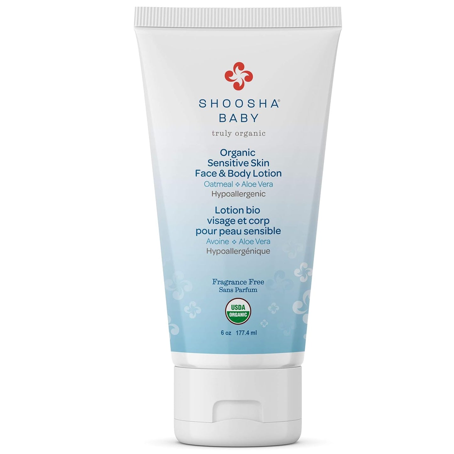 Shoosha Organic Face & Body Lotion – Fragrance Free (USDA-Certified Organic, for Sensitive Skin, All Natural Face and Body Lotion for Kids, Hypoallergenic, Non-Sticky)