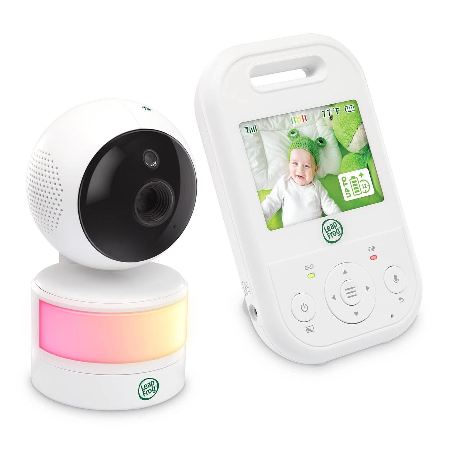LeapFrog LF2513 Baby Monitor, 2.8" IPS LCD Screen, Pan-Tilt-Zoom, 1000ft Range, Night Vision, Soothing Lullabies, Night Light, 2-Way Audio,Temperature Sensor, Secure Transmission No WiFi