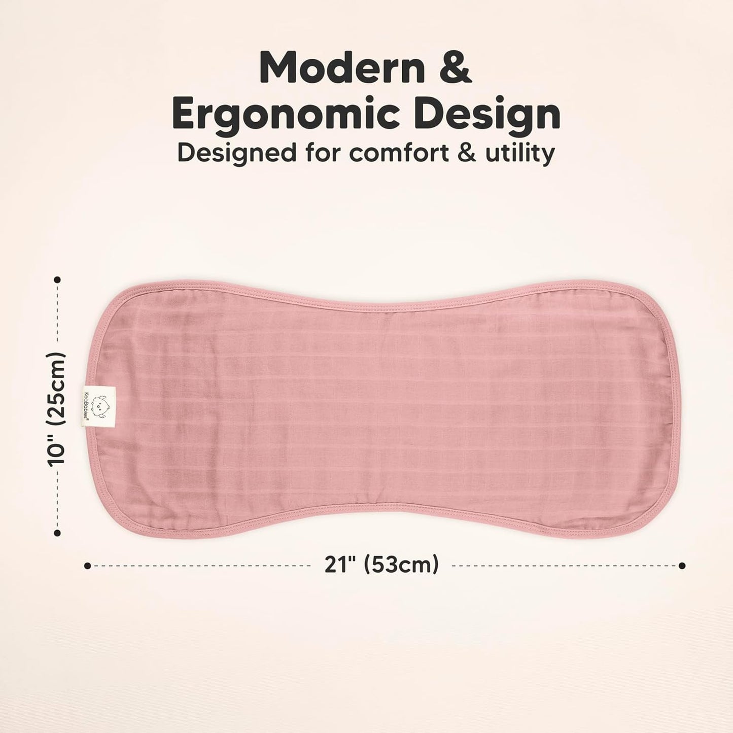 5-Pack Muslin Burp Cloths Baby Boy, Girl - Very Absorbent Baby Burp Cloth Rags, 8-Layers Viscose Derived from Bamboo Cotton Muslin Towel, Super Soft Spit Up Rags, No Shrink Washcloths (Mauve)