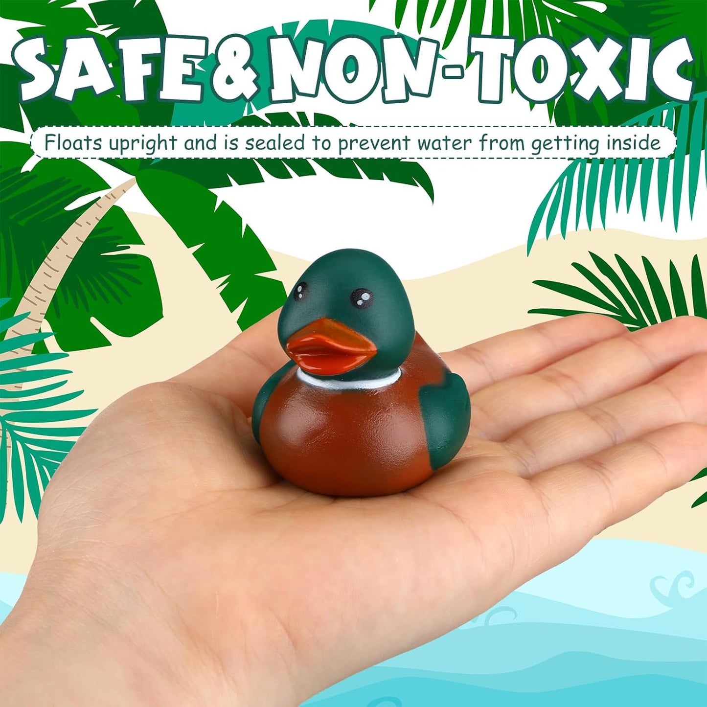 Rubber Duck 2 Inch Duck Bath Floating Rubber Ducky Adorable Party Supplies for Ducky Birthday Party Gift Nature Birds Lovers Hunting Decoration(24 Pcs,Mallard)