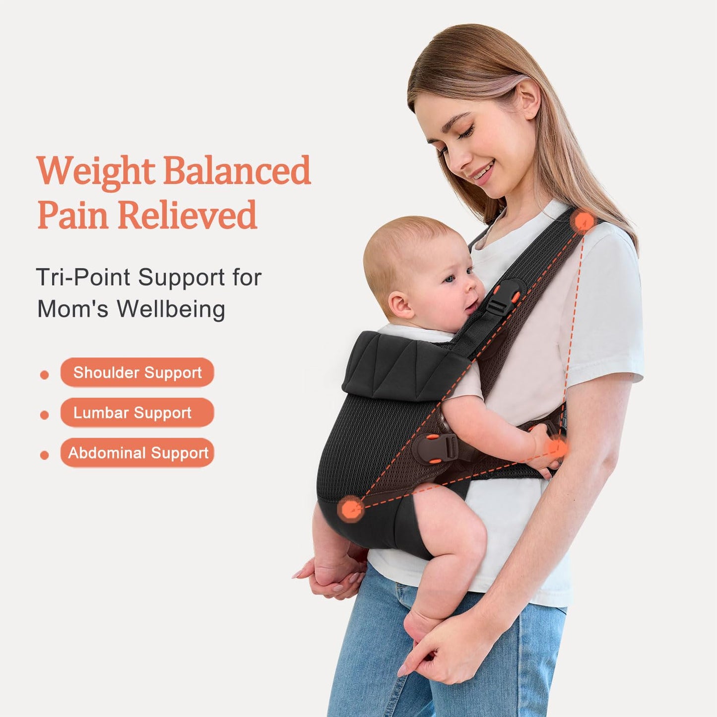 Baby Carrier Newborn to Toddler, Cozy Toddler Carrier, Ergonomic Newborn Carrier with Head Support, Black