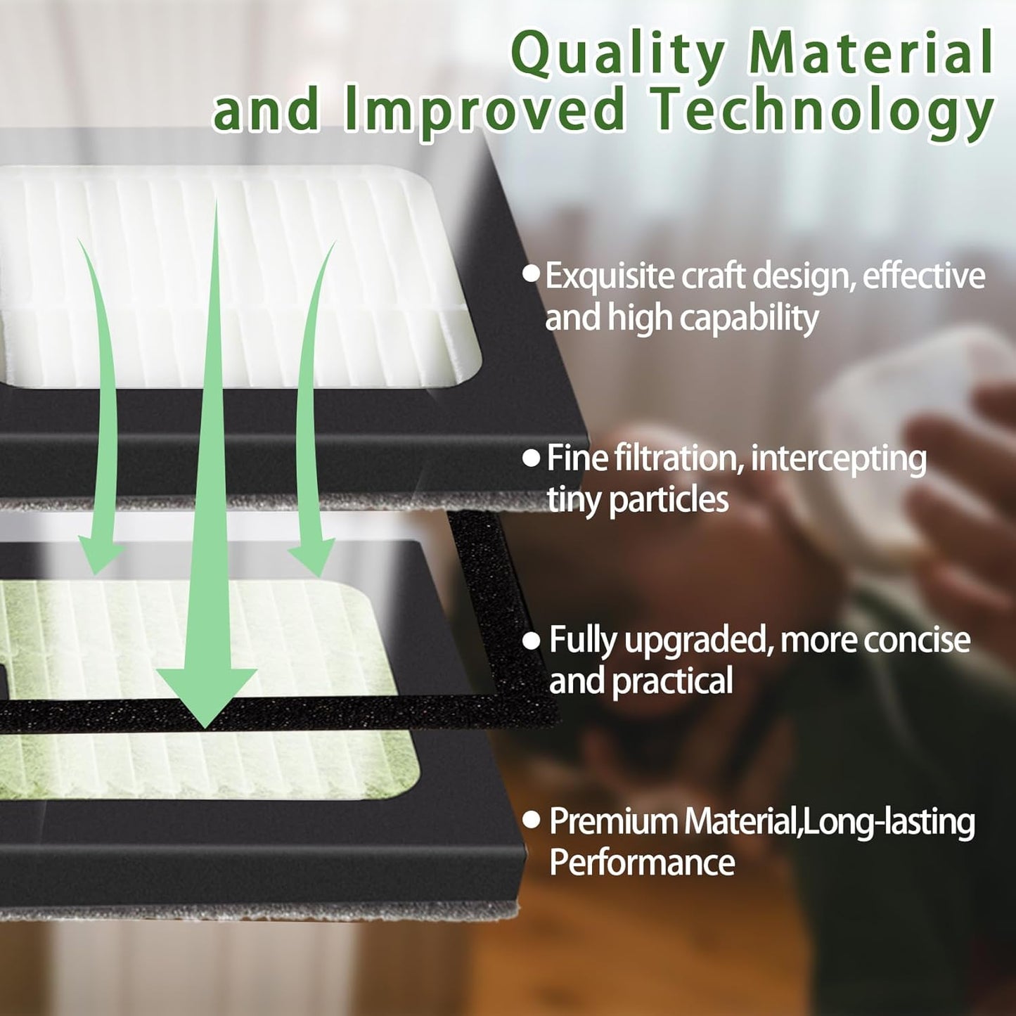 4 Pack HEPA Filter Replacement for Baby Brezza Bottle Washer Pro Only, HEPA Filter Replacement Parts Compatible with Baby Brezza Baby Bottle Dryer