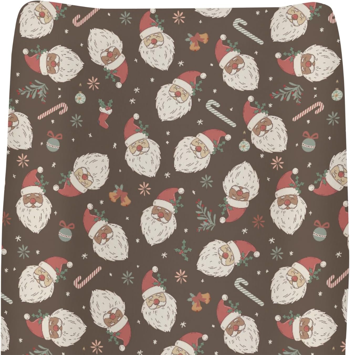 Retro Christmas Santa Claus Baby Changing Pad Covers for Boy Girl Cute Santa Candy Stockings Fir Fitted Changing Table Cover Mats Winter Holiday Festive Soft Diaper Change Table Cover Sheets 32''×16''