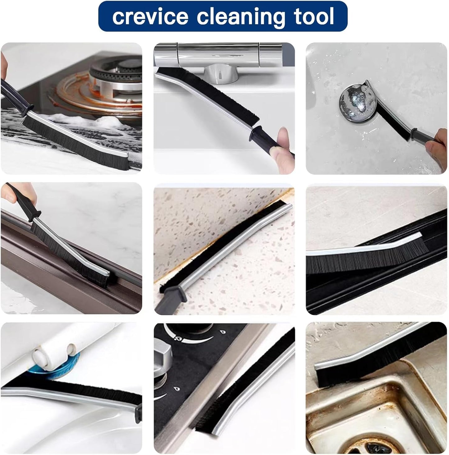 3 PCS Crevice Cleaning Brush,Hard Bristle Crevice Cleaning Brush,Crevice Cleaning Tool is Effective to Clean The Small Gap of Kitchen, tolilet and Windows.