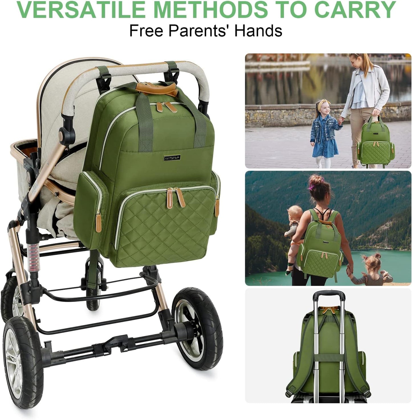 Diaper Bag Backpack with Changing Station, Baby Diaper Bag Organizer for Moms Dads Large Baby Changing Bags