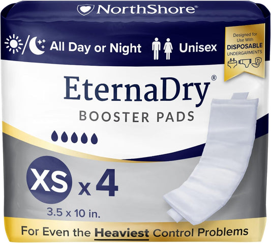 NorthShore EternaDry Booster Pads for Men and Women, X-Small, Starter Pack/4