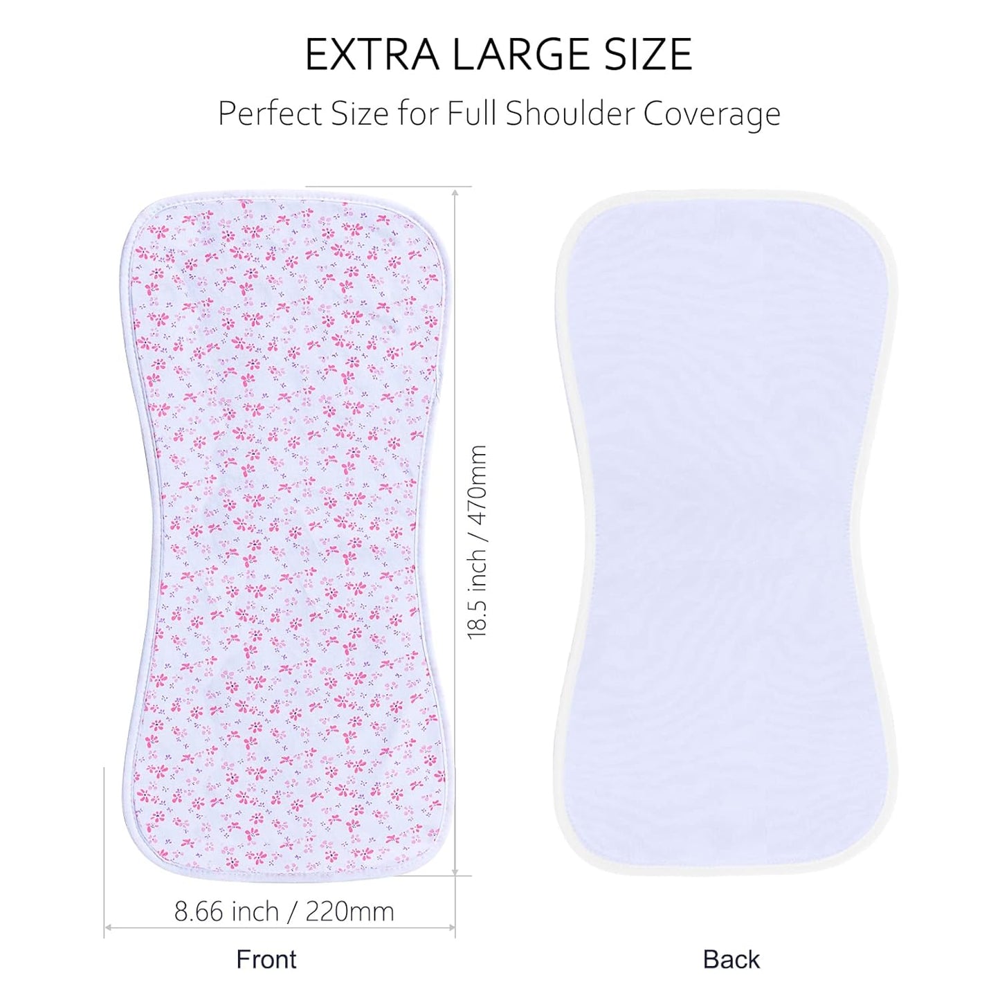 Hakochia Burp Cloths for Baby Girls Organic Cotton Large Burp Clothes Extra Absorbent Soft Burping Rags Spit Up Cloth Sets for Newborns 8 Pack