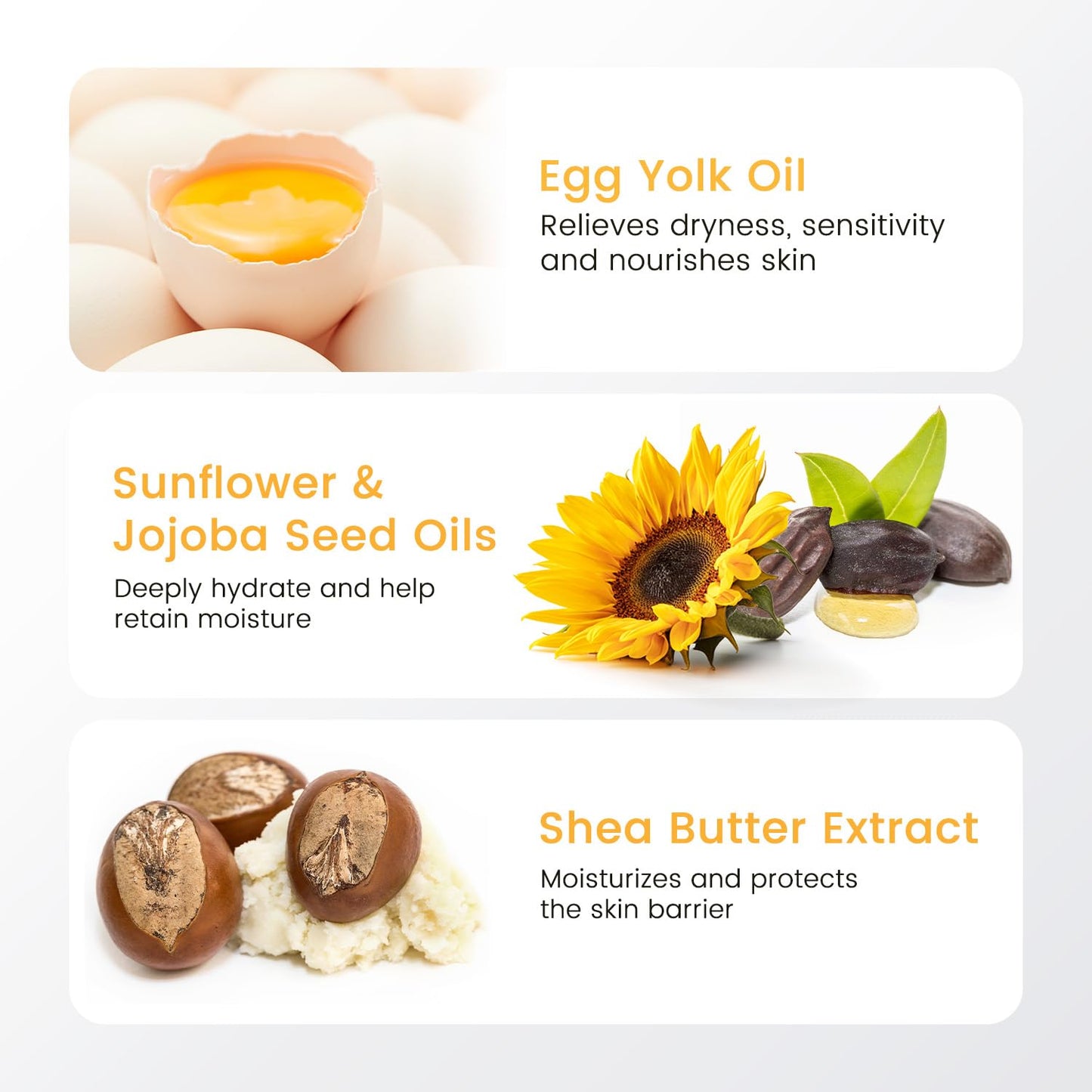 RUNBEN Nourishing Baby Face Cream with Egg Yolk Oil, 48H Deep Moisturizing, Advanced Repair Barrier Cream, Relieves Kids Dry & Sensitive Skin, Non-Toxic & Fragrance-Free, 1.76 oz