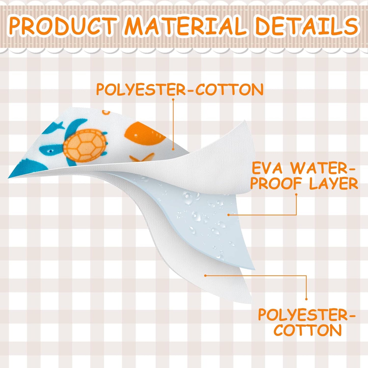 7Pcs Cotton Waterproof Baby Bibs Hook Loop Closure Newborn Bib Keepsake Baby Gift for Drooling Feeding Eating