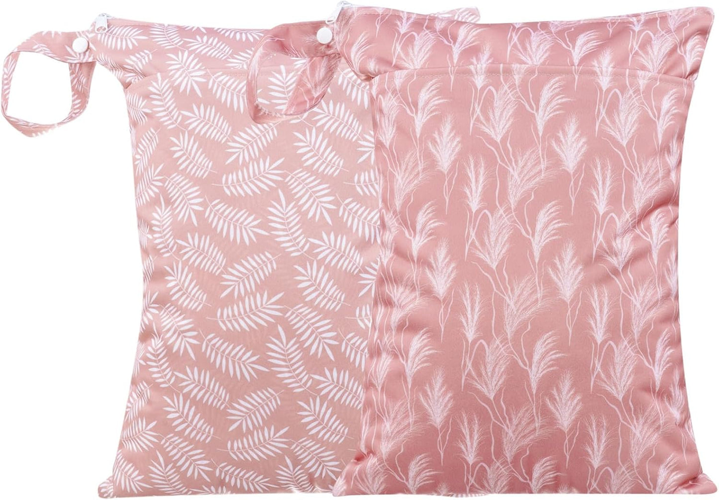 Wet Dry Bags with Two Zippered Pockets and Handle, Reusable Storage Bag for Breast Pump Parts & Baby Items, Waterproof Diaper Bags, Yoga Gym Bag for Swimsuits or Wet Clothes-2pcs, 11.8*15.75"