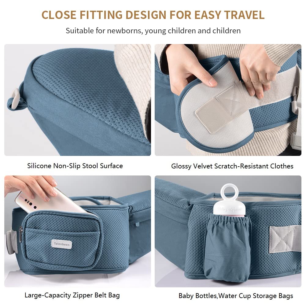 Baby Carrier 6-in-1 Newborn to Toddler, Baby Carrier with Hip Seat Lumbar Support 7-41 lbs, Baby Soft Carrier for All Seasons & Positions, Adjustable Size for Shopping Hiking Travelling