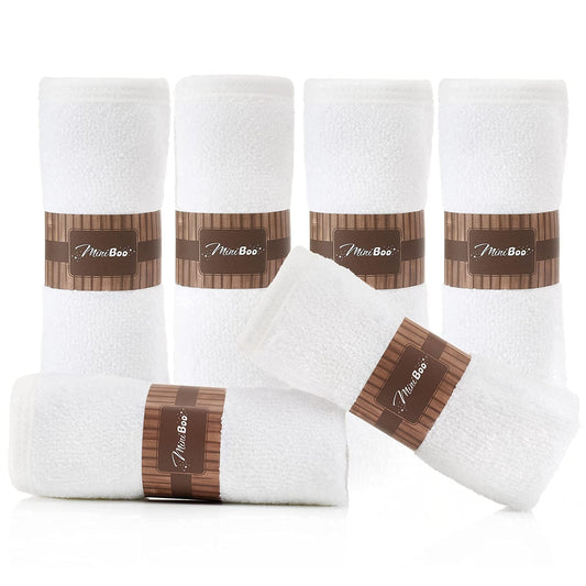MINIBOO Premium Baby Washcloths for Sensitive Skin - Extra Soft and Absorbent Viscose from Bamboo Face Cloths and Newborn Bath Face Towel - Perfect as Baby Gifts