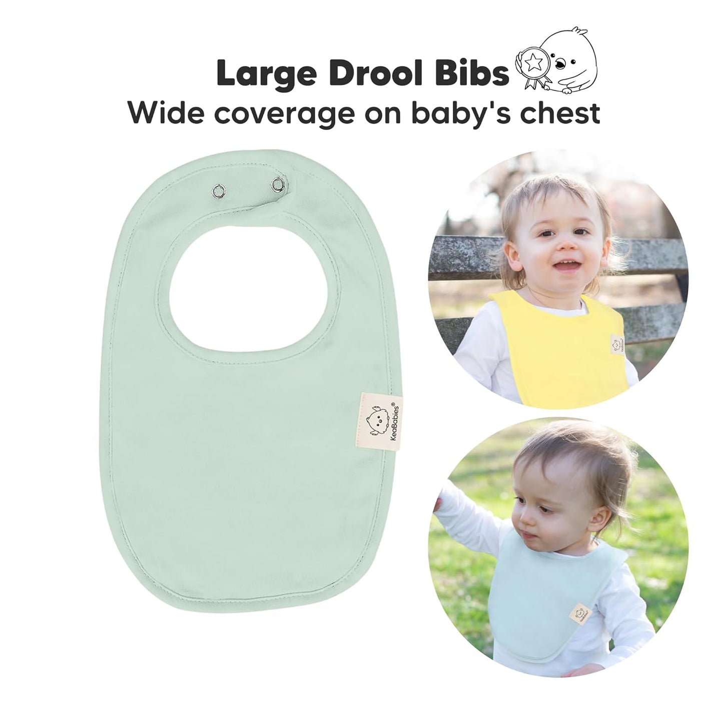 8-Pack Organic Baby Bibs for Boys, Girls - Soft Cotton Drooling and Teething Bibs for Baby Girl & Boy, Extra Absorbent, Easy To Clean & Put On for Toddler, Newborn, Infant 0-24 Months (Dawn)