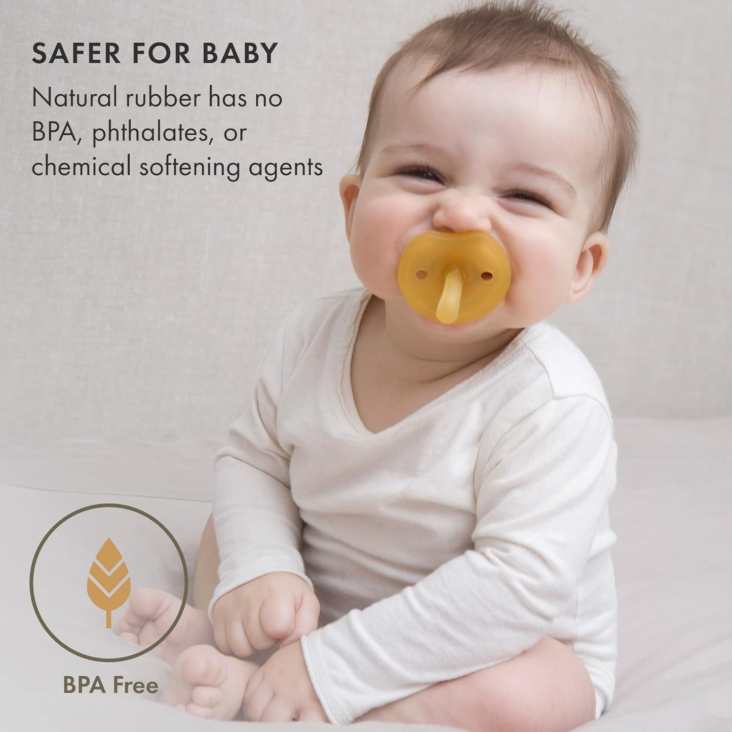 Natursutten Pacifiers 6-12 Months - 2-Pack Butterfly Shield Orthodontic Nipple Natural Rubber Safe & Soft BPA-Free Pacifier for Breastfeeding Babies - Newborn Pacifiers Made in Italy